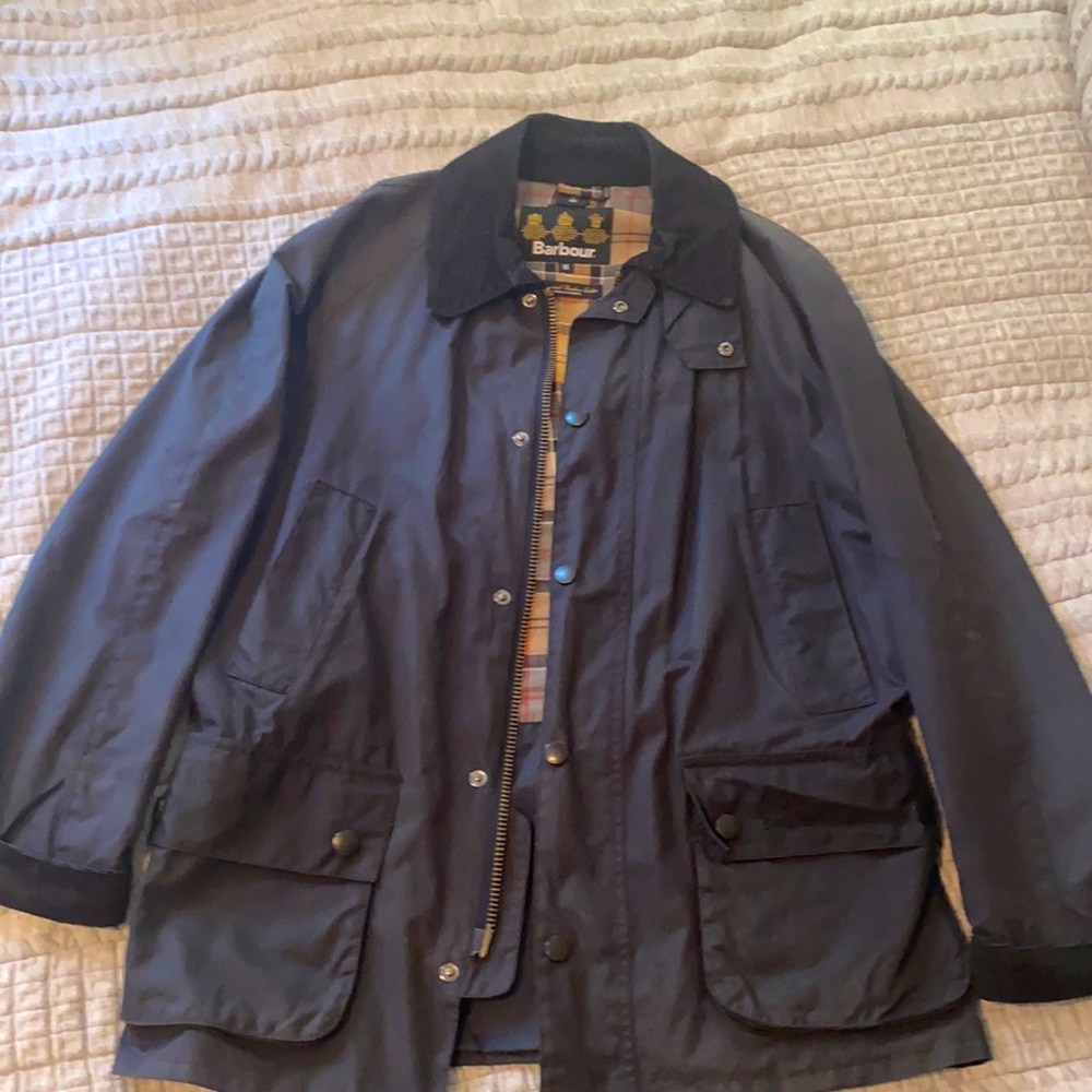 Barbour Ashby Waxed Jacket - MEDIUM Navy